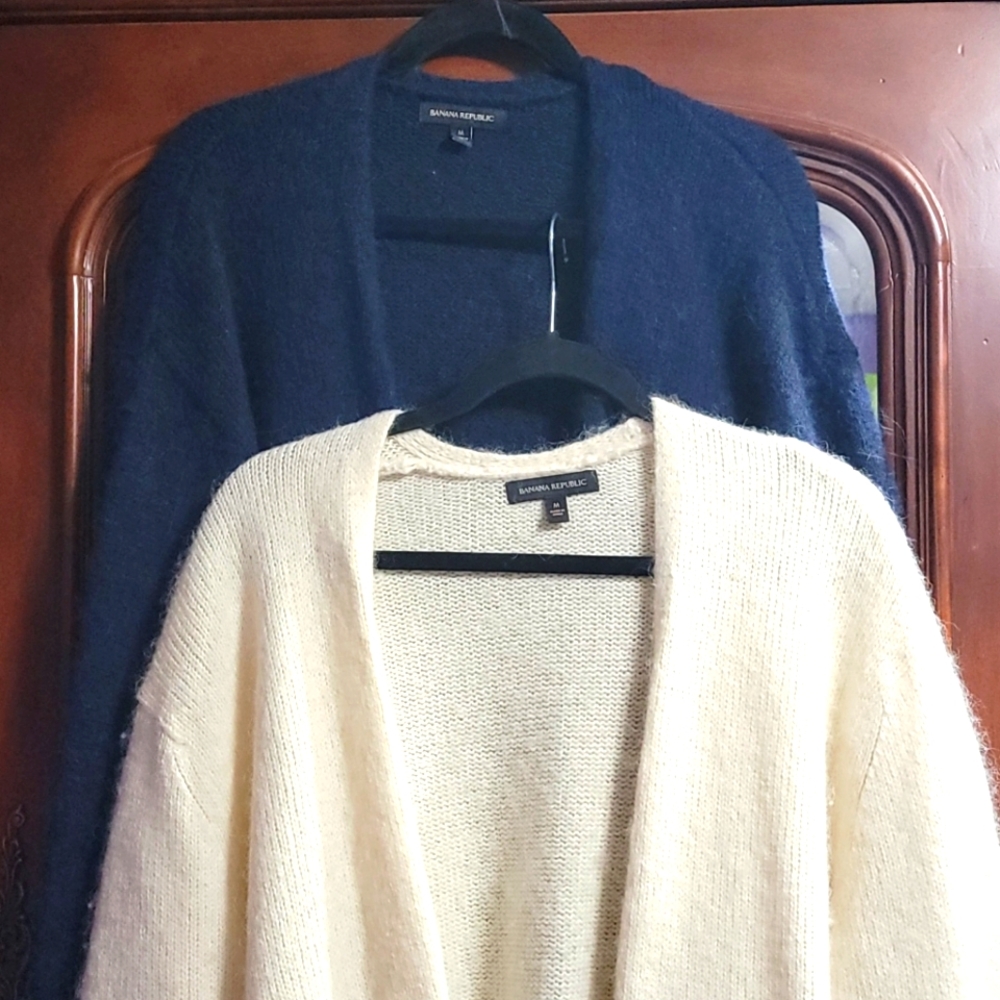 Two Banana Republic cardigan sweaters